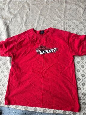 Vintage Y2K Split Red Logo Crewneck Tee